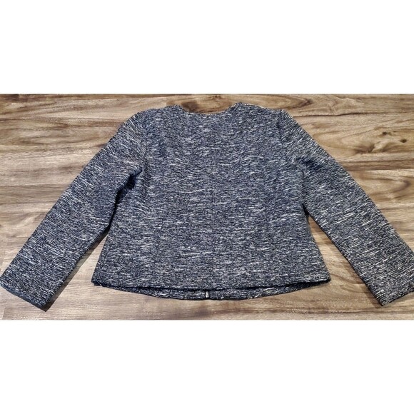 NWT $90 Gap Women's Medium Gray Black Metallic Full Zip Blazer Jacket Pockets - Picture 10 of 10